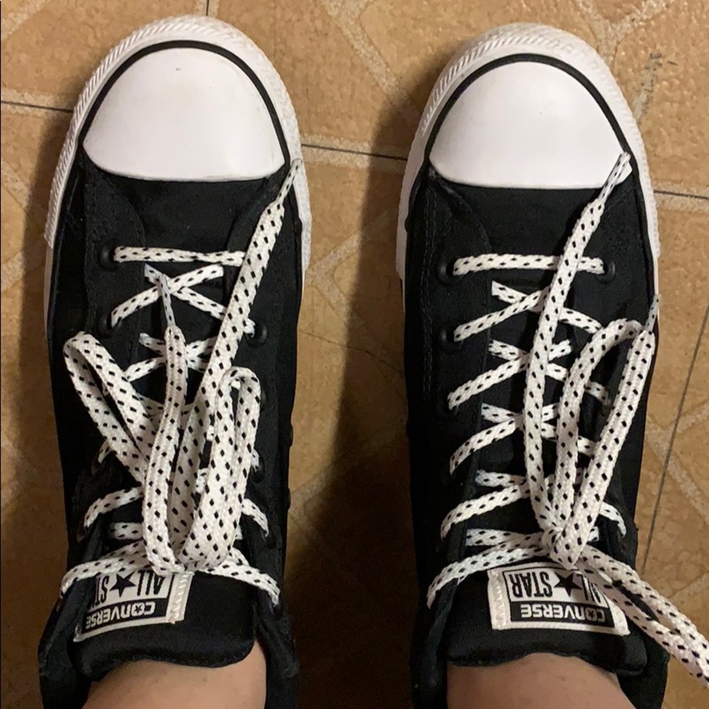 Converse All stars with black and with laces.